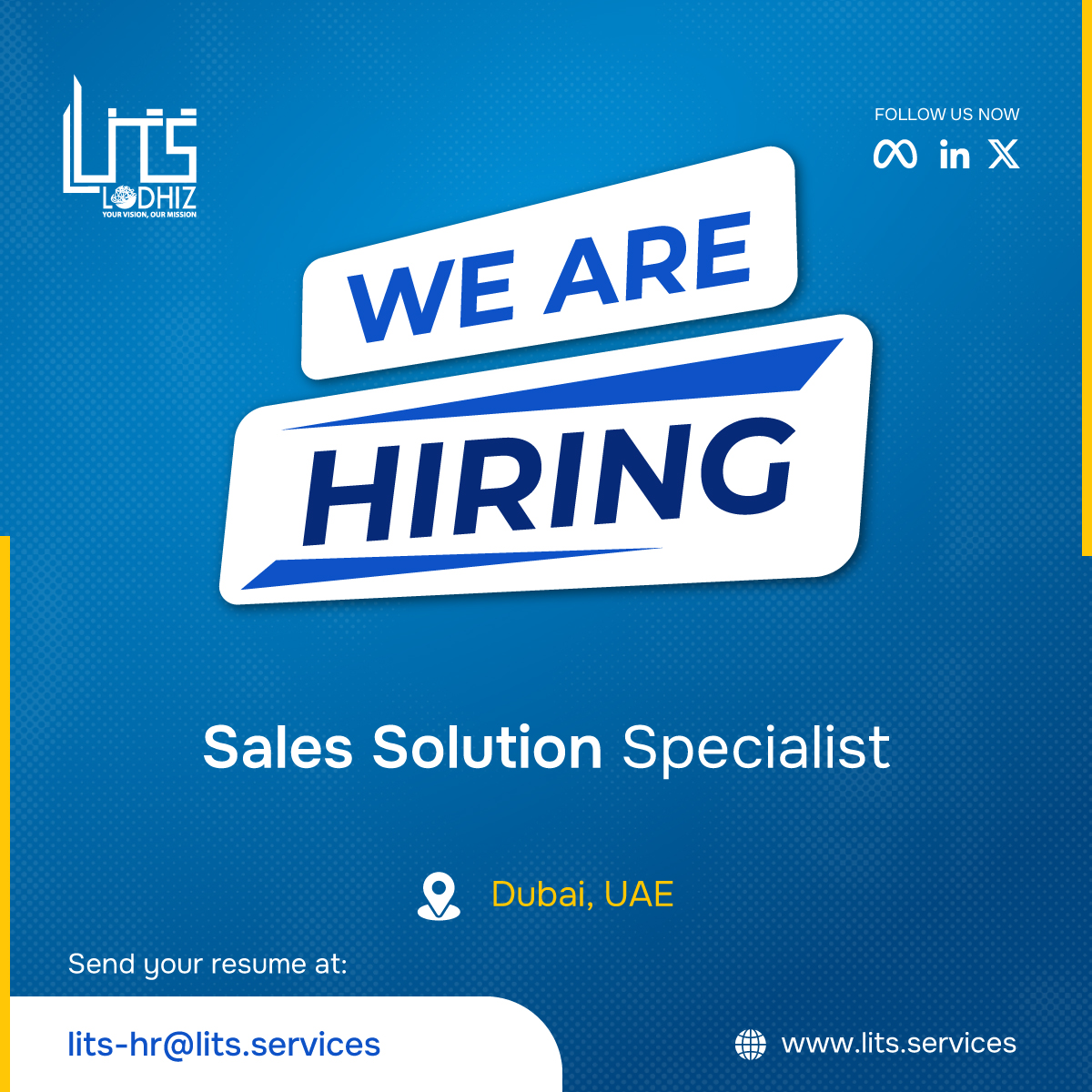 we are hiring - Sales Solution Specialist